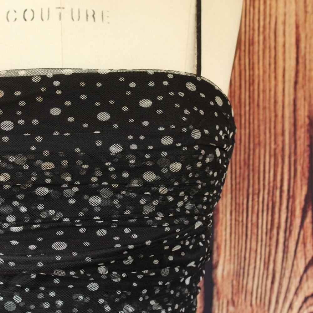 Jessica Howard Dress, Black with Gray Polkadots, Size 8, Fit and Flare, Retro - Picture 4 of 12